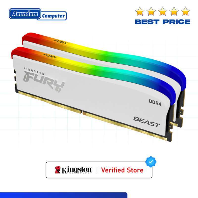 Kingston FURY BEAST DDR4 3200　8GBx2 白 Jual Kingston Fury Beast Ddr4 Rgb 16gb (8gbx2) 3200mhz White