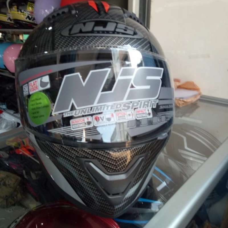 Promo Helm Njs Shadow Double Visor Motif Carbon Kilat Terbaik Diskon 19