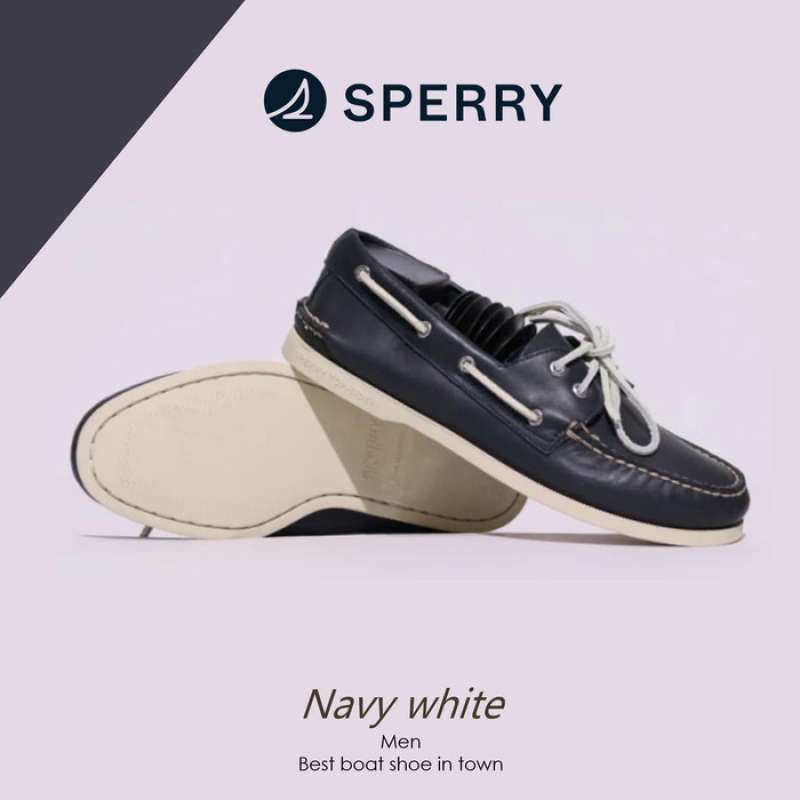 Sepatu Boatshoe Sperry Topsider Navy White Original