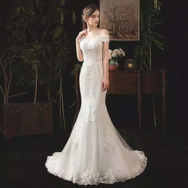 Jual Gaun Pengantin Wanita Wedding Dress Kembang Bagian Bawah Simple Model Di Seller Zati Shop Cengkareng Timur Kota Jakarta Barat Blibli