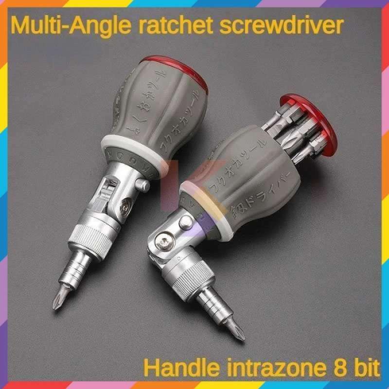 Promo Set Obeng Reparasi Multi-angle Ratchet Screwdriver Tool 8 Bits ...