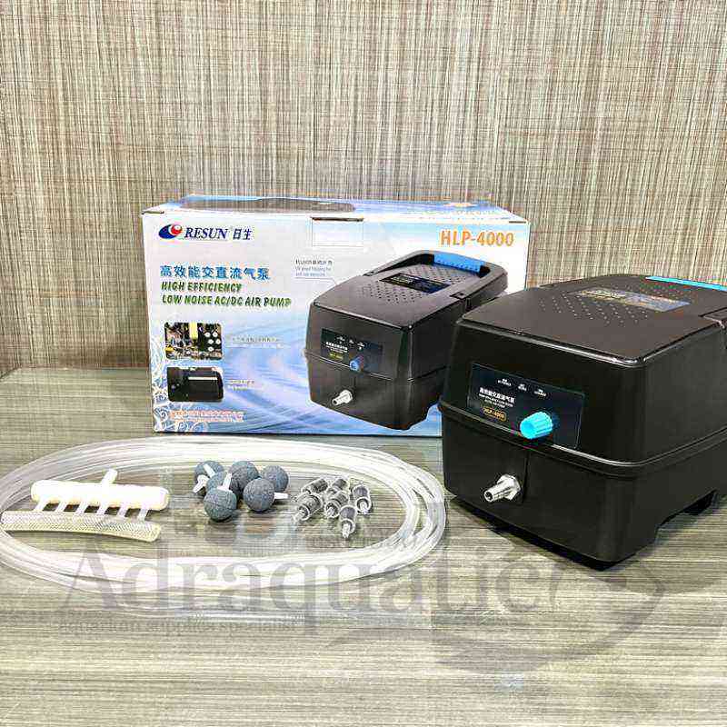 RESUN HLP-4000 AC/DC BATTERY AIR PUMP AERATOR BATERAI POMPA UDARA AQUARIUM  KOLAM ACDC