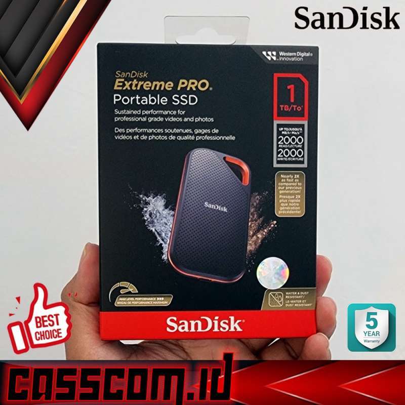 SSD Portable Sandisk Extreme Pro NVME 1TB SSD External E81 2000mb/s