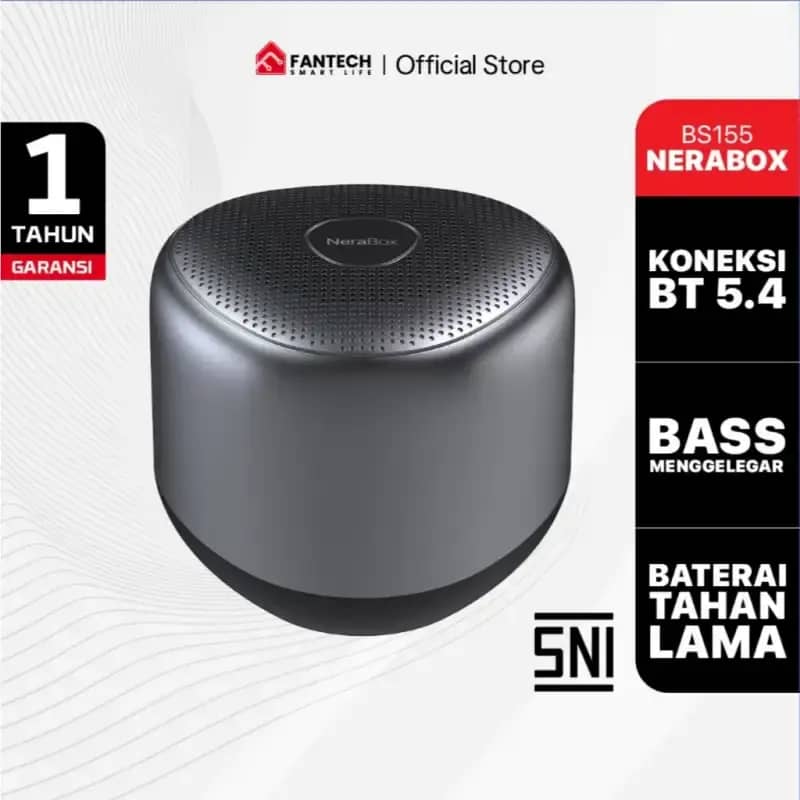 Fantech NeraBox BS155 - Speaker Bluetooth Portabel Mini untuk Audio Berkualitas Tinggi dengan Super Bass, Daya Tahan Baterai 8 Jam, Ideal untuk Aktivitas Outdoor