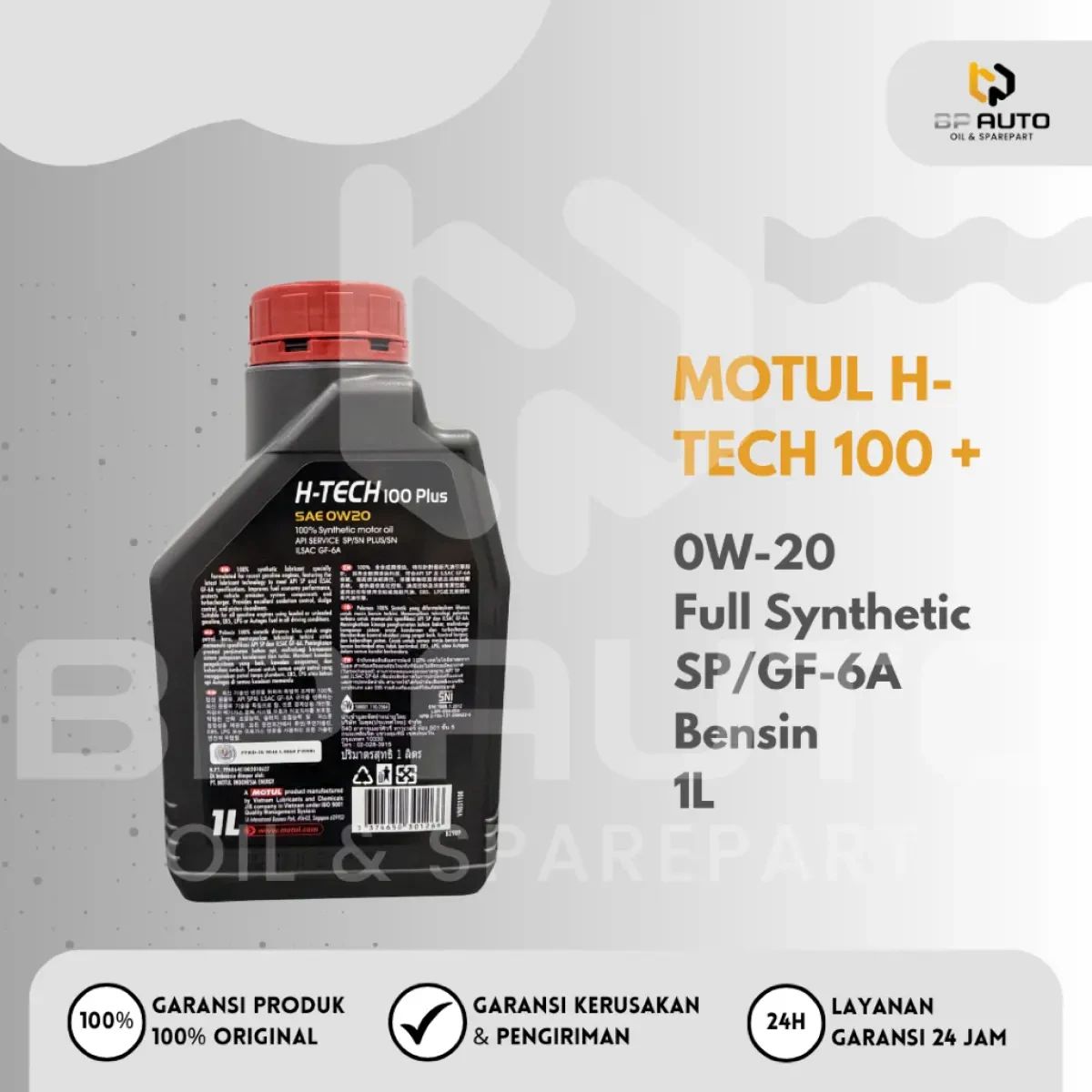 Jual Motul H-tech 100 Plus 0w-20 1l Api Sp/gf-6a Full Synthetic