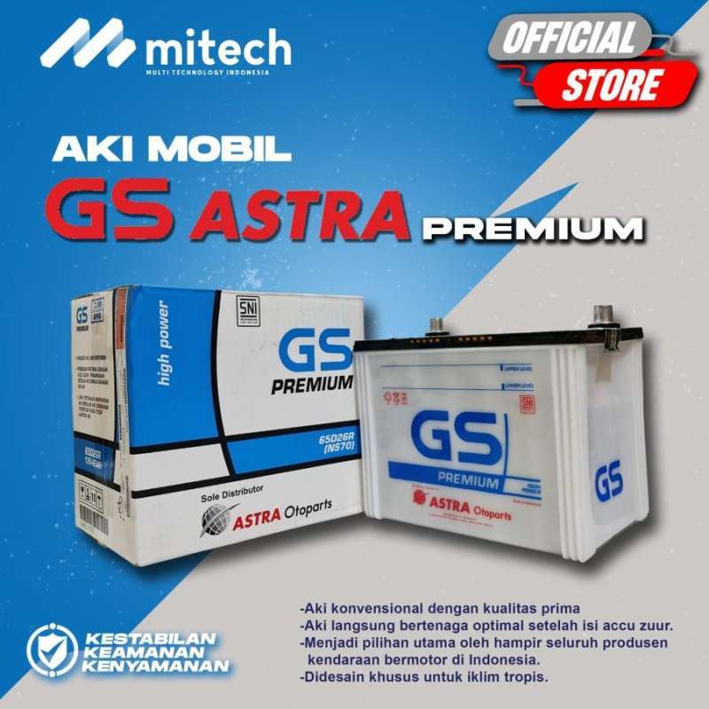 Jual Aki Mobil Toyota New Kijang GS Premium Astra NS70 Aki Basah 12V