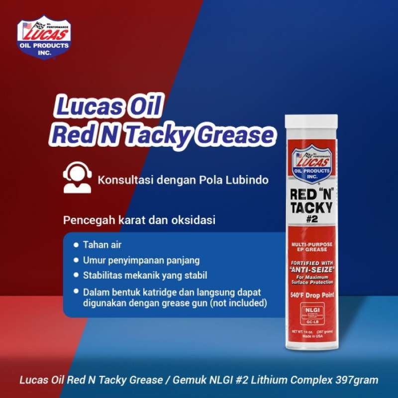 Jual Lucas Oil Red N Tacky Grease / Gemuk Nlgi 2 Lithium Complex Di