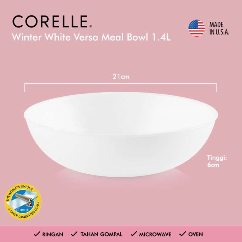 Jual Corelle Winter White Versa Meal Bowl / Mangkok Saji Di Seller