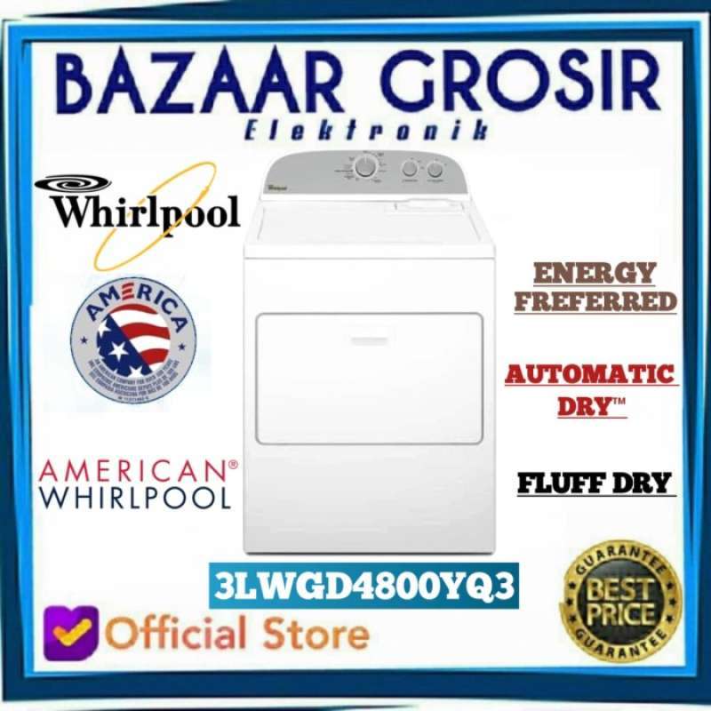 Promo WHIRLPOOL 3LWGD4800YQ3 DRYER GAS MADE IN USA MESIN PENGERING