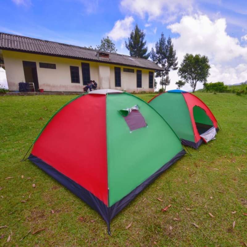 Jual tenda camping dome kapasitas 6-7 orang alas terpal ada jendela di