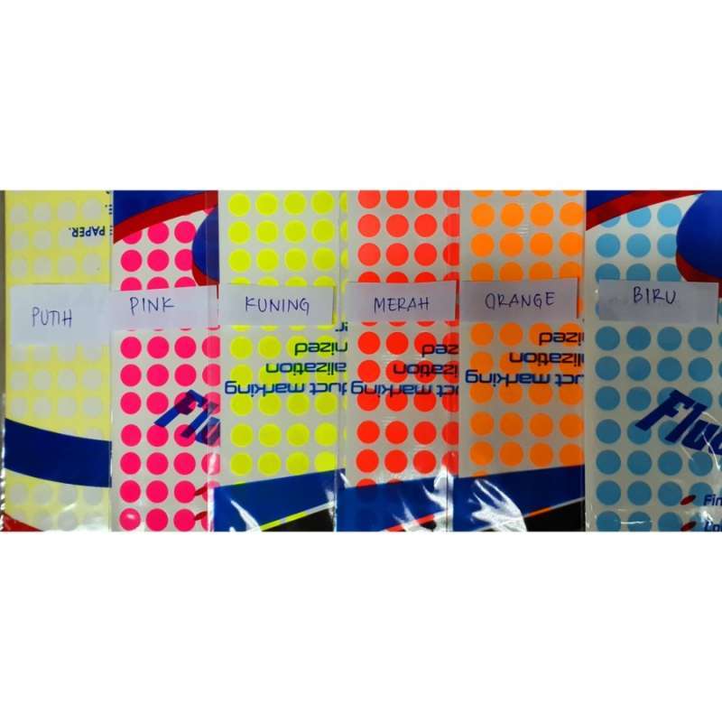 Jual LABEL T&J 97 BULAT , WARNA HIJAU, ORANGE, MERAH, KUNING, PINK di