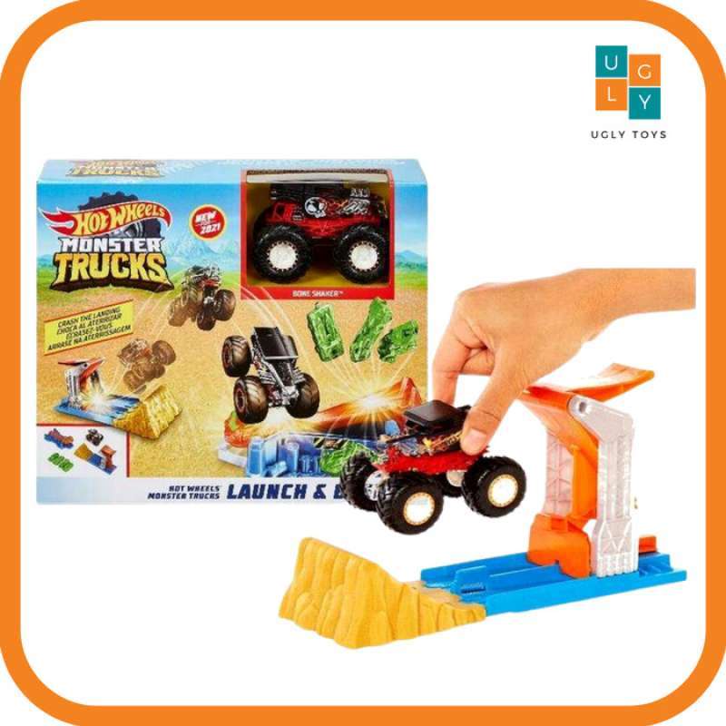 Promo HOT WHEELS MONSTER TRUCK LAUNCH & BASH GVK08 DIE CAST MONSTER
