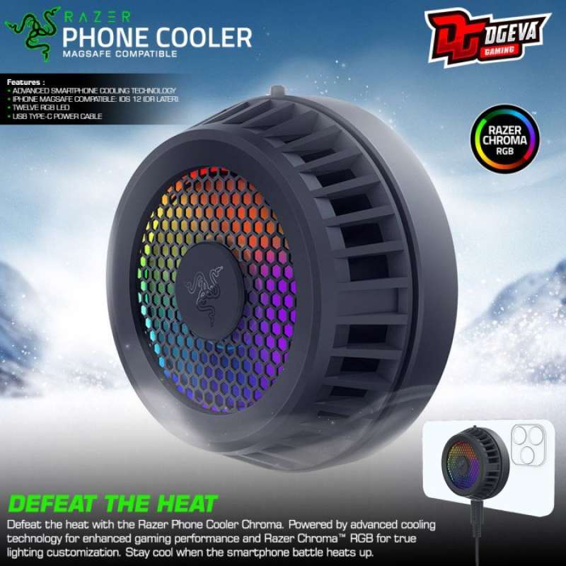 Jual Razer Phone Cooler Chroma MagSafe Compatible Smartphone Cooling Fan di Seller Indah