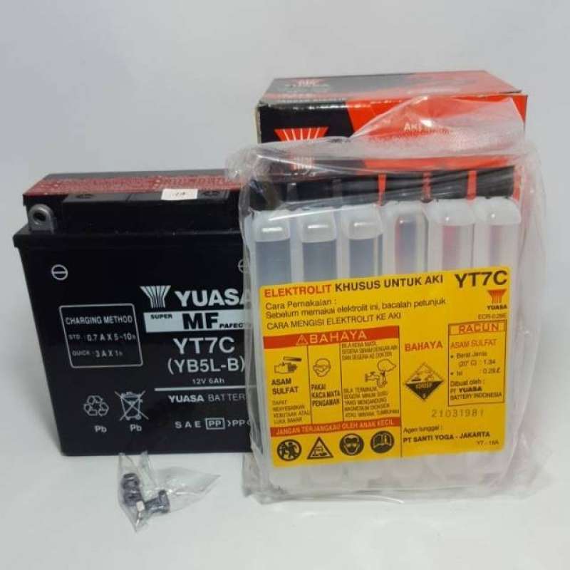Promo Aki Motor Yuasa Yt7C (Aki Kering) Untuk Motor Supra Diskon 17% di