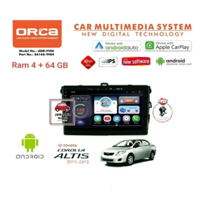 Promo Head Unit Orca Standart 9 Inch Carplay Corolla Altis 2008 Up