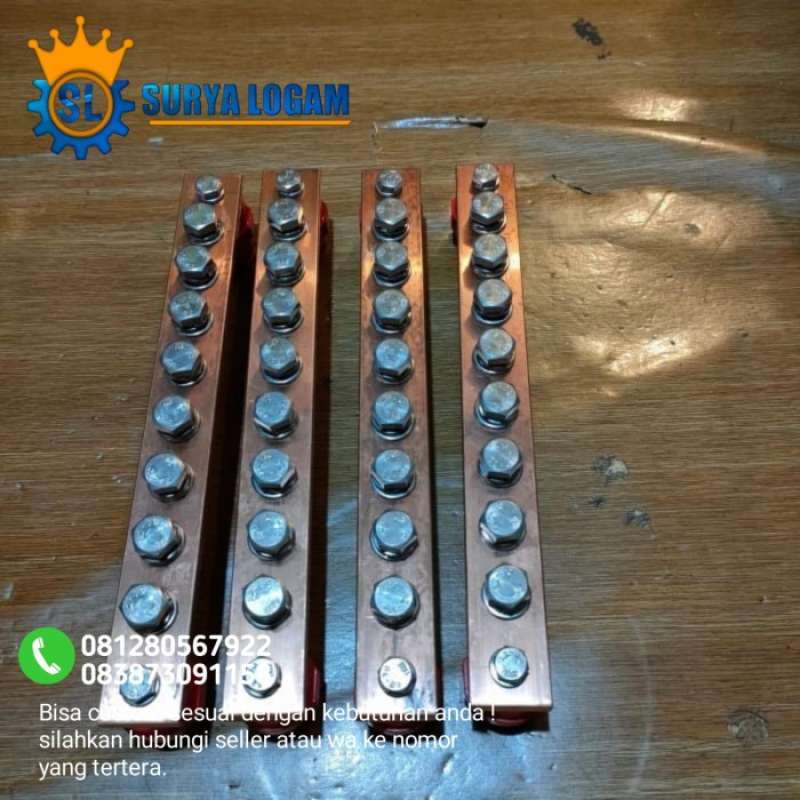 Jual Busbar Tembaga 3Mm X 20Mm X 400 Busbar Grounding Murni di Seller