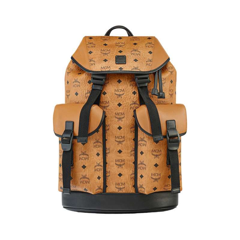 Promo MCM Medium Brandenburg Backpack in Visetos Cognac Diskon 30 di