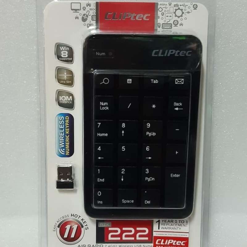 Promo Keyboard Keypad Numeric Rzk222 Cliptec Air-Rapid 2.4Ghz Wireless ...