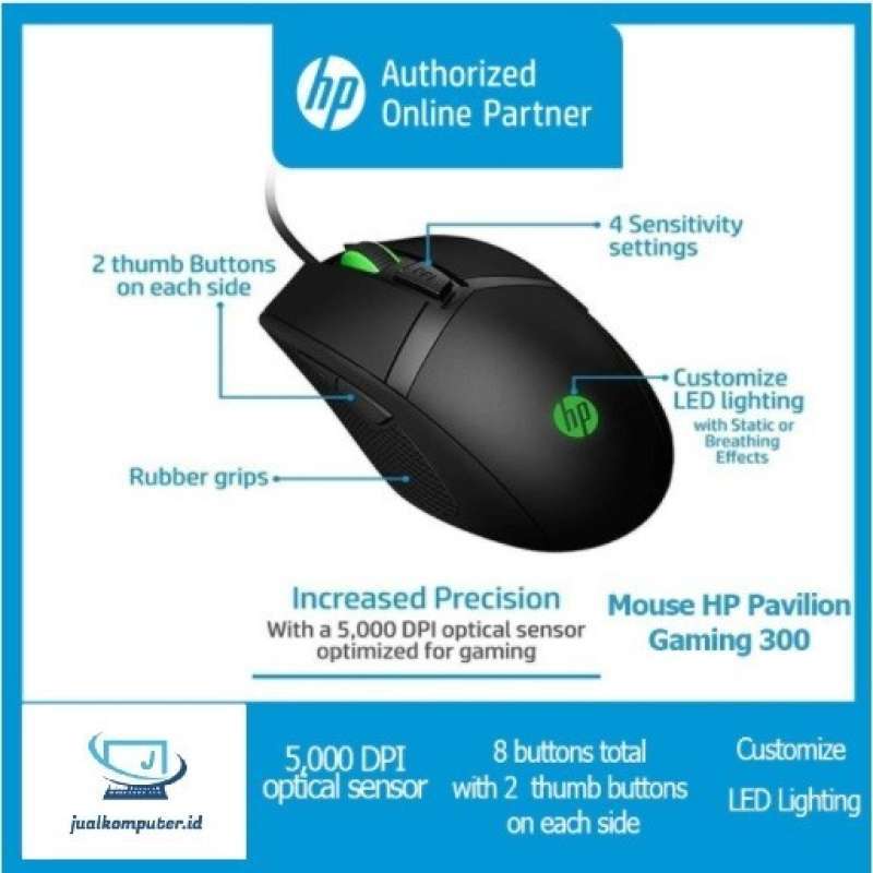 Promo Mouse Gaming Hp Pavilion 300 Original Resmi Promo Diskon 23% di