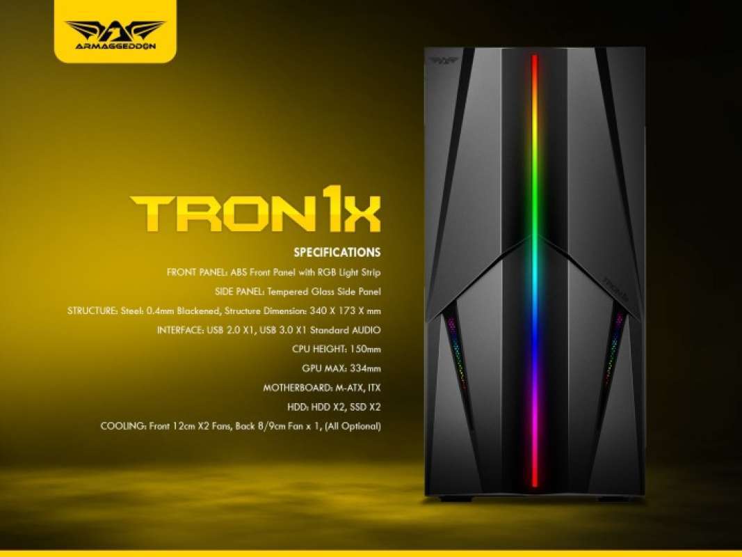 Casing Front Panel Promo Casing Pc Armaggeddon Tron 1x Casing Pc M-atx | Rgb Front Panel ...