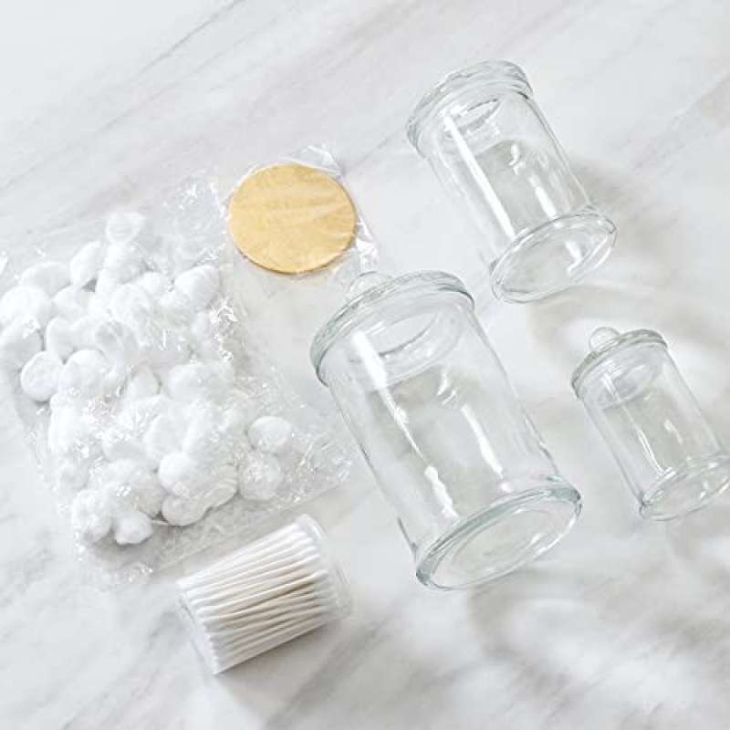Promo EAST CREEK Mini Glass Apothecary Jars Bathroom Storage