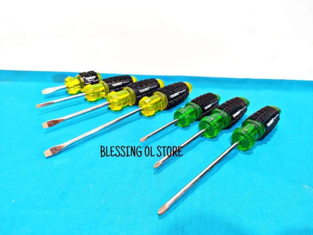 Promo Tekiro Obeng Gagang Karet Plus Minus 6 Mm 1 Set 7 Pcs Diskon 23% ...
