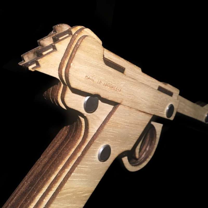Promo NAMBU-17 Simple Step Up Semi-Automatic Wooden Rubber Band Gun Kit ...