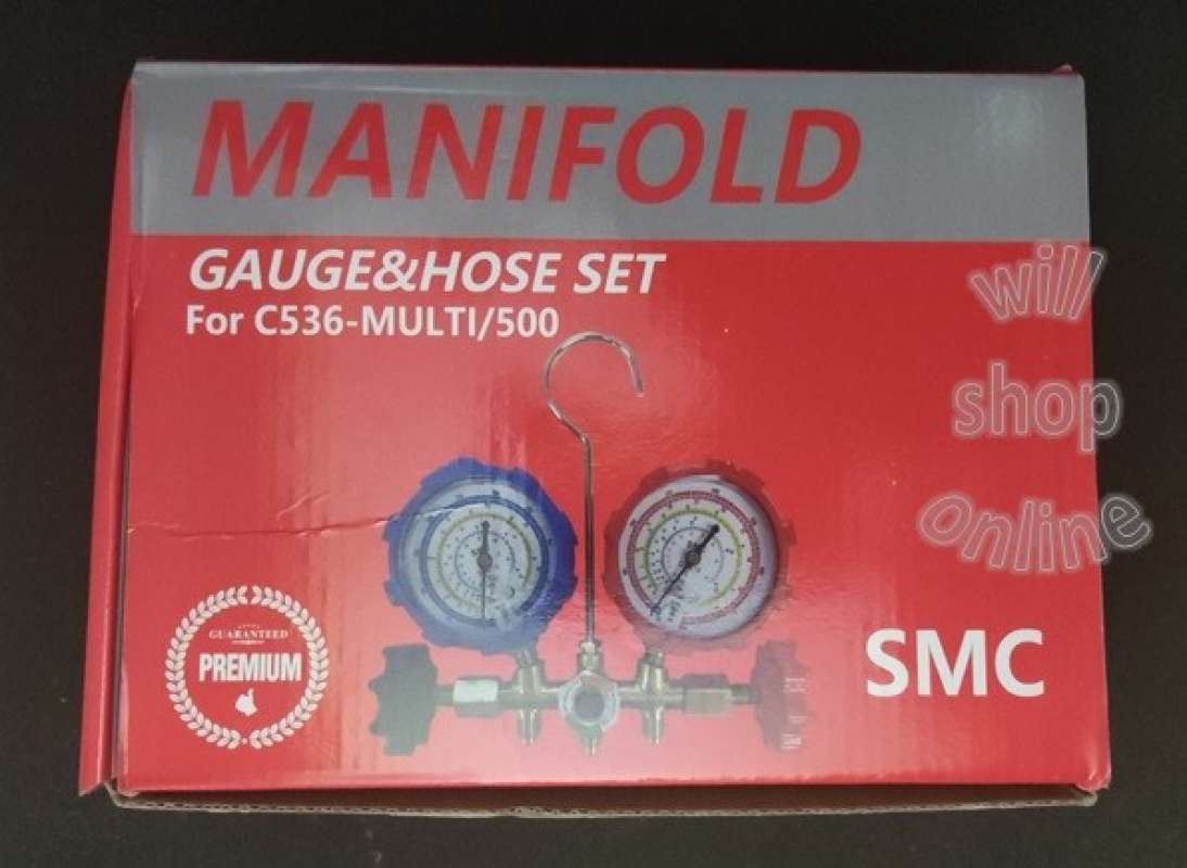 Promo Double Manifold Pressure Gauge Ac Selang R22 Sight Glass Terbaik