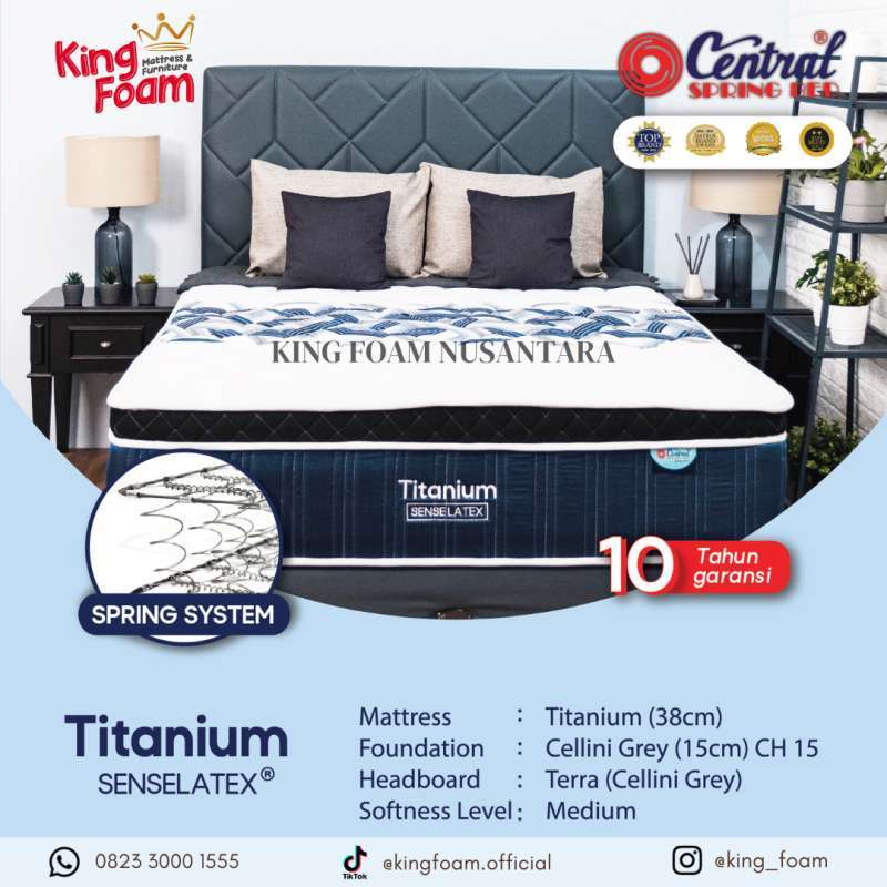Jual Central Titanium Plush Top With Senselatex Semua Ukuran Kasur