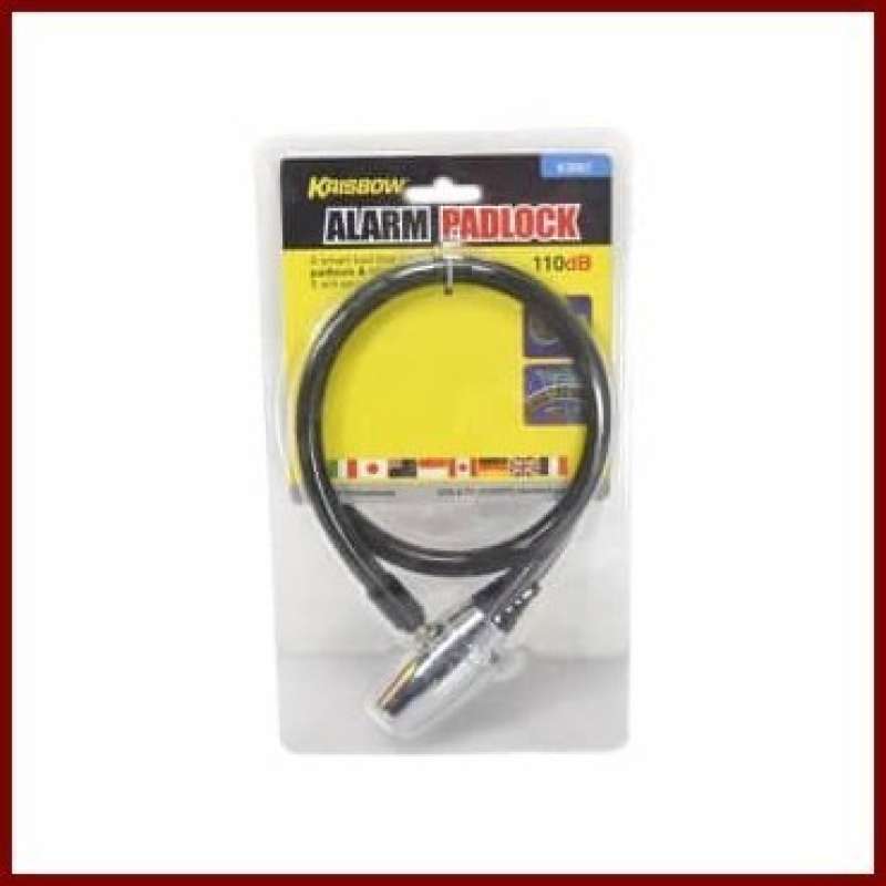 Promo Krisbow Gembok Motor Kabel Dengan Alarm Hitam Diskon 33 di