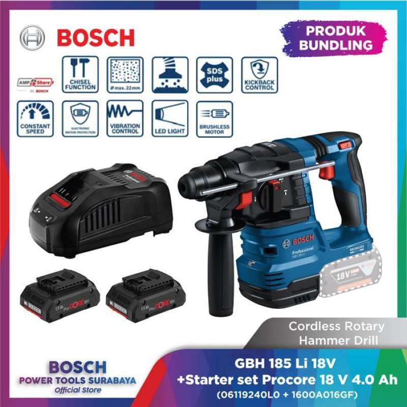 Bosch Cordless GBH 185-Li Mesin Bor Beton Starter Set 18V