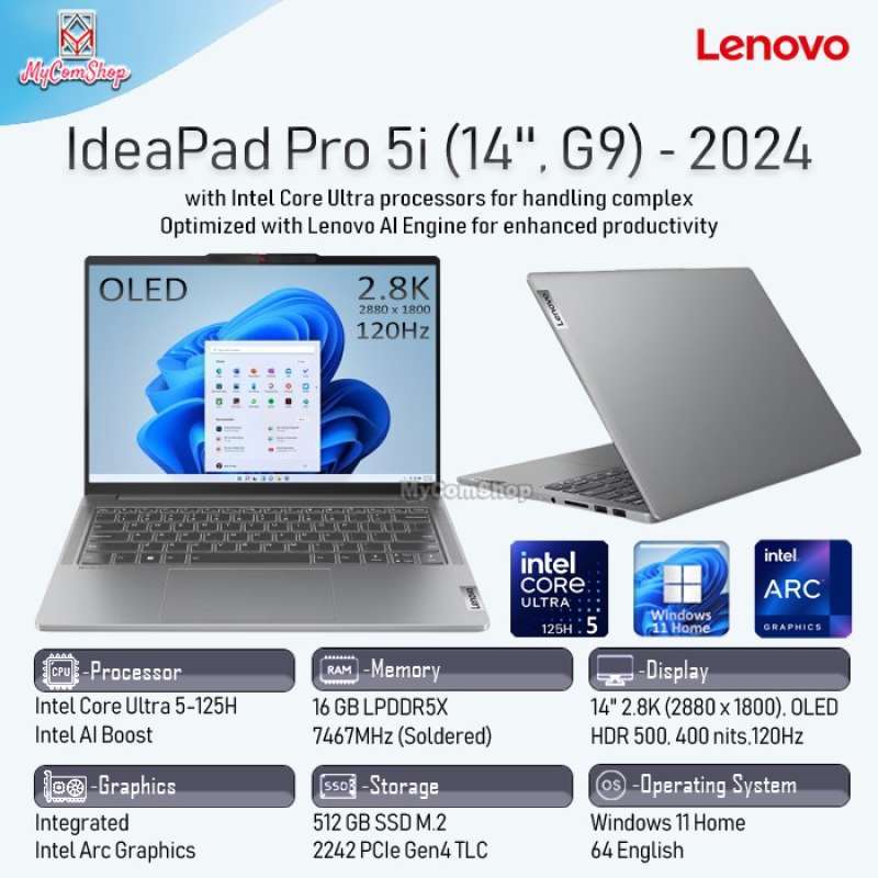 Jual Lenovo Ideapad Pro 5i G9 Ultra 5 125h 16gb 512gb Ssd Intel Arc 14oled Di Seller