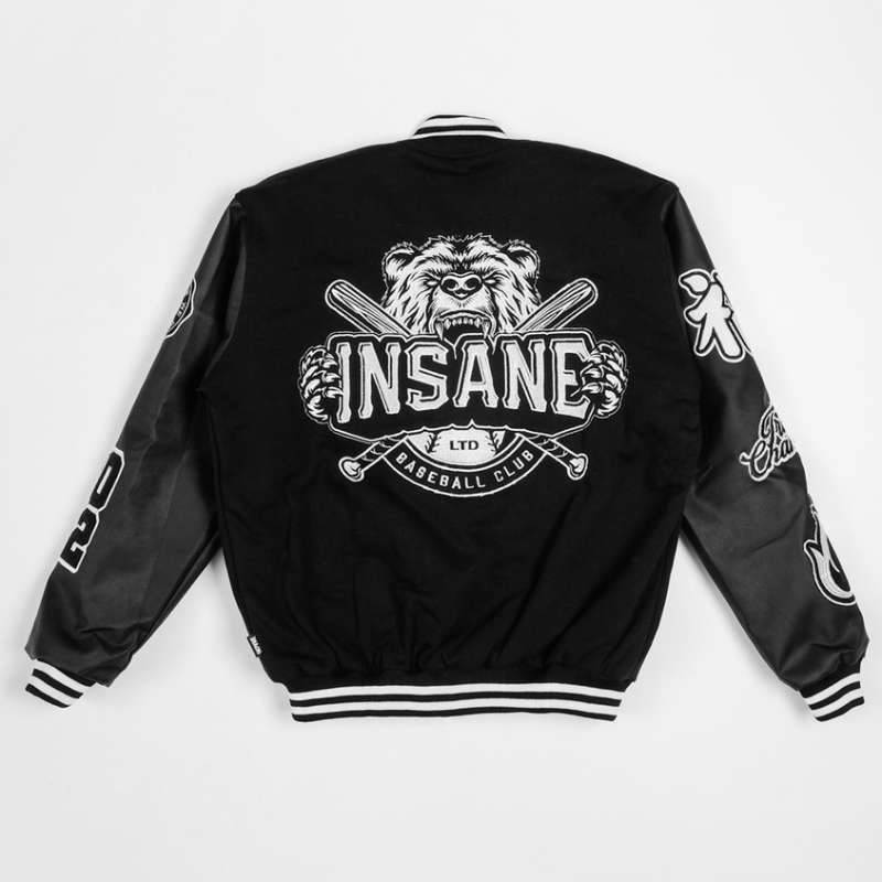 WLFS RCKLS. Jaket Varsity Baseball Original ISN Black Tiger