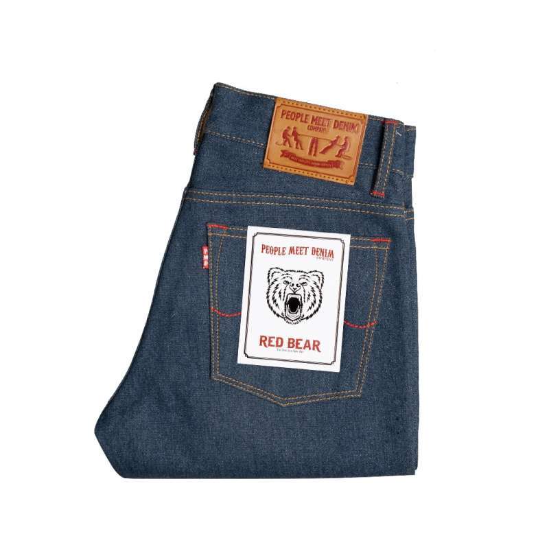 PMD CO REDBEAR 14oz Blue Indigo Denim Selvedge Accent Slim Fit