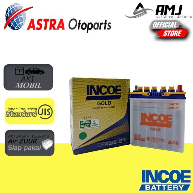 Promo Aki Mobil Incoe Gold Astra Ns40zl Aki Basah 12v 35a Terbaru