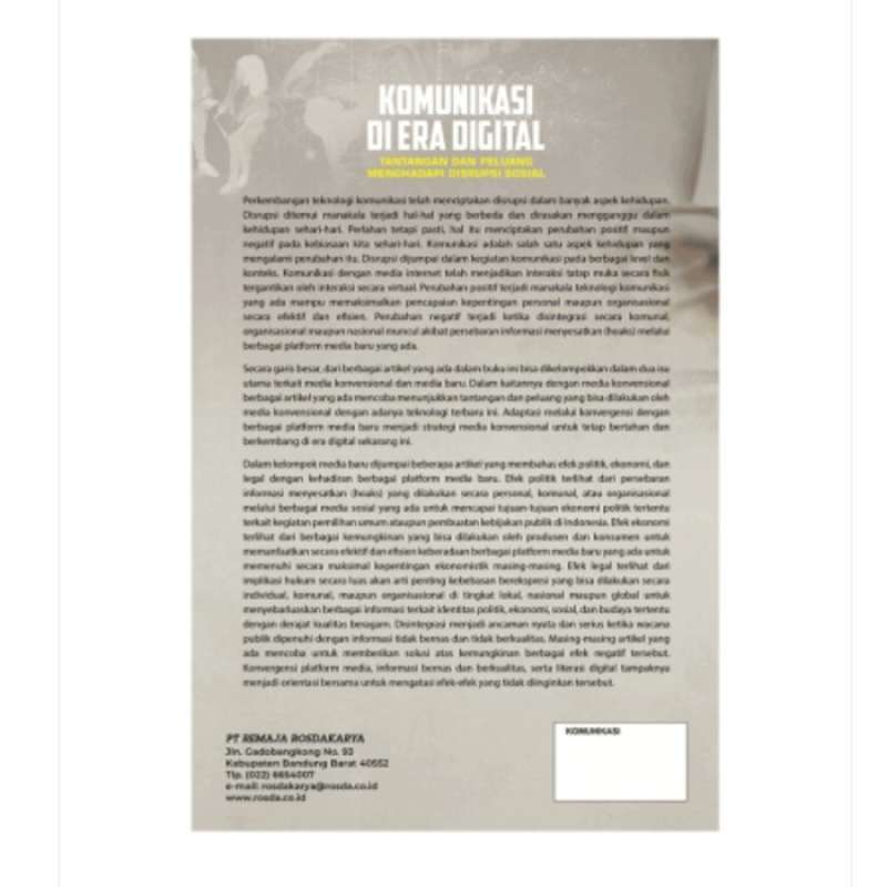 Promo Buku Komunikasi Di Era Digital Tantangan Dan Peluang- Dr Nurul ...