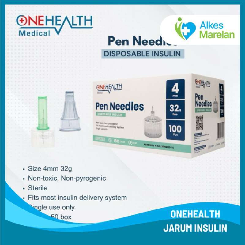ONEHEALTH Jarum Insulin Pen Needle Per Pcs Hijau 4mm Ungu 5mm