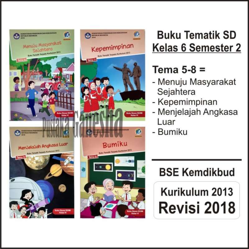 Promo Paket Buku Tematik Sd Kelas 6 Tema 6 7 8 9 Revisi Terbaru ...