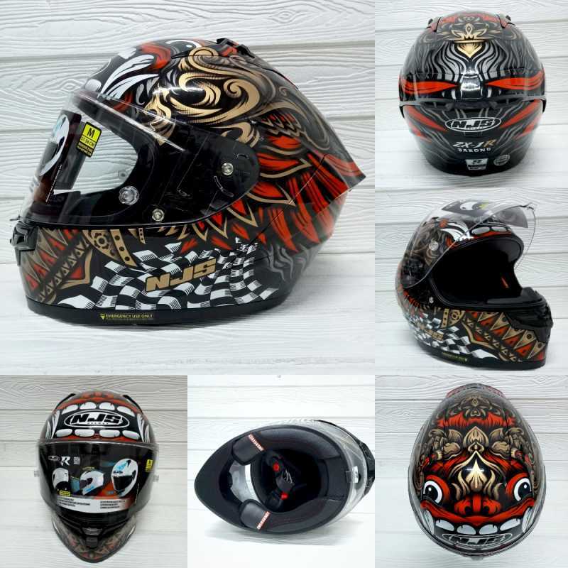 Jual Helm Njs Zx-1r Barong Black Glosy Full Face Njs Zx1r
