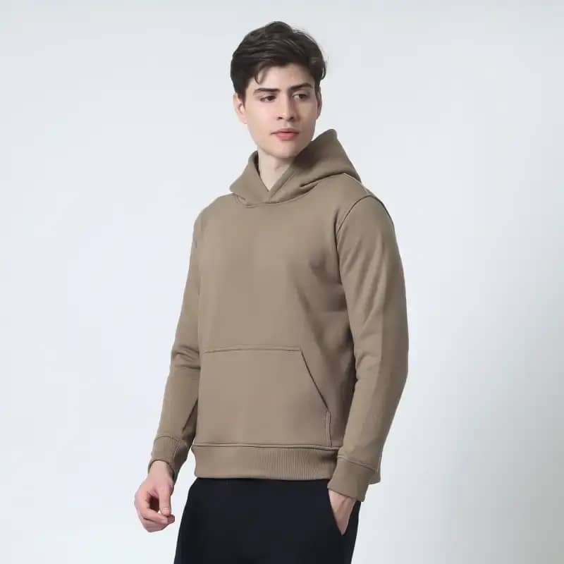 Cotton Well Cozzie Hoodie Sweatshirt with Hidden Pocket Toffee Jaket  Pullover Fleece dengan Kantong Tersembunyi Coklat Mocca