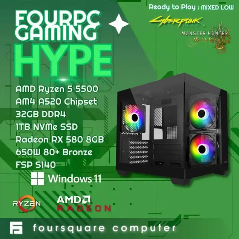 Rx 580 Best Gpu For Intel I5 3470 Jual Fourpcgaming Hype Rakitan