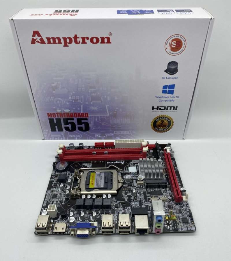 Promo Motherboard Amptron H55 Lga 1156 Diskon 23% Di Seller Ulita Store ...