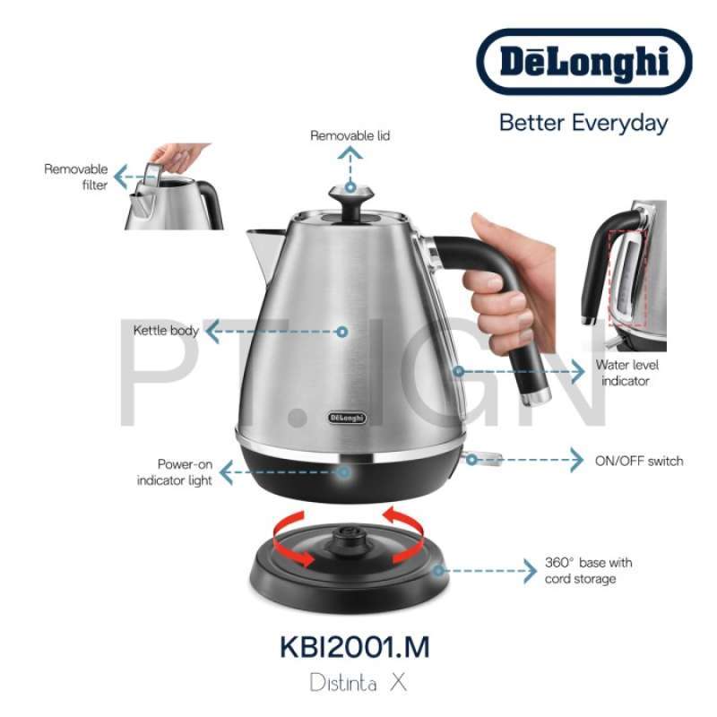 Promo Delonghi KBI2001.M Kettle Stainless Steel Teko Pemanas Air KBI ...