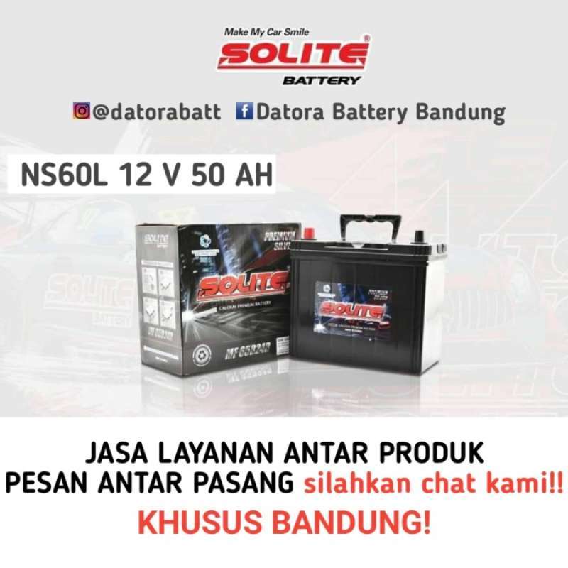Promo Aki kering Solite NS60L 12V 50 Ah Corolla Altis Grand Livina