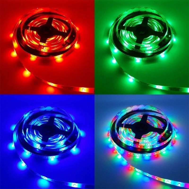 Promo LAMPU STRIP LED 10 METER RGB WARNA WARNI 220V + ADAPTOR ...