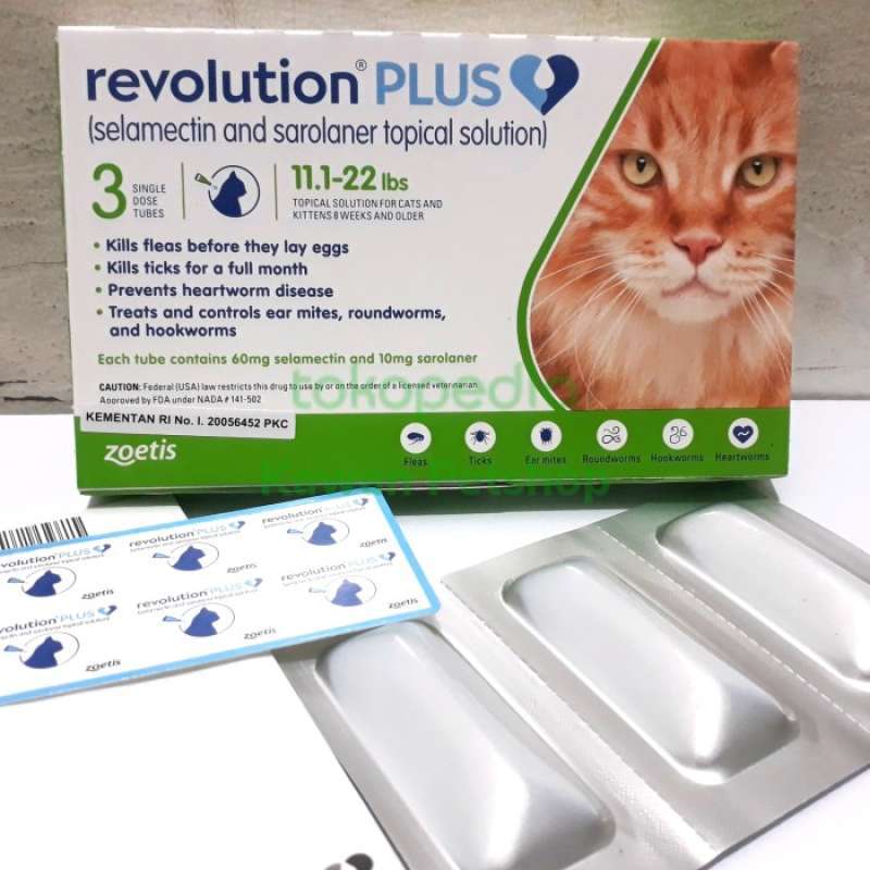 Promo Revolution Cat Plus Green 1122lbs(5 10kg) Obat Kutu Kucing 1