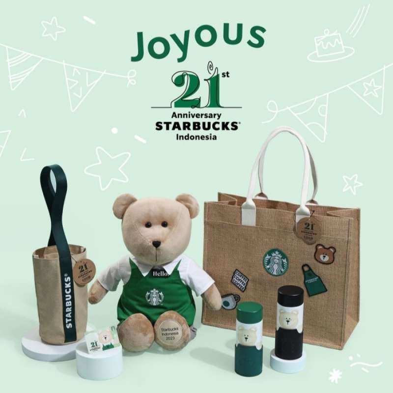 Promo Starbucks Indonesia 21Th Anniversary Tumbler Bearista Bear Tote