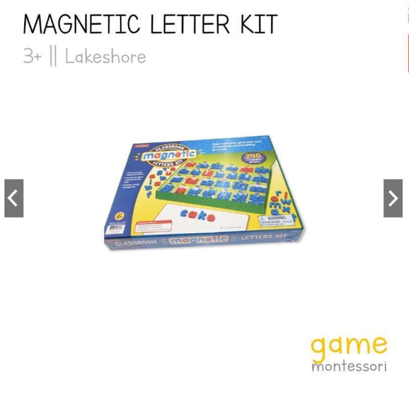 Jual Lakeshore Classroom Magnetic Letters Kit Di Seller Game Montessori ...