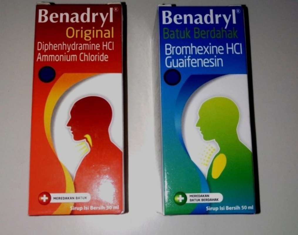 Jual Benadryl benadril merah original dan biru wet cough obat batuk