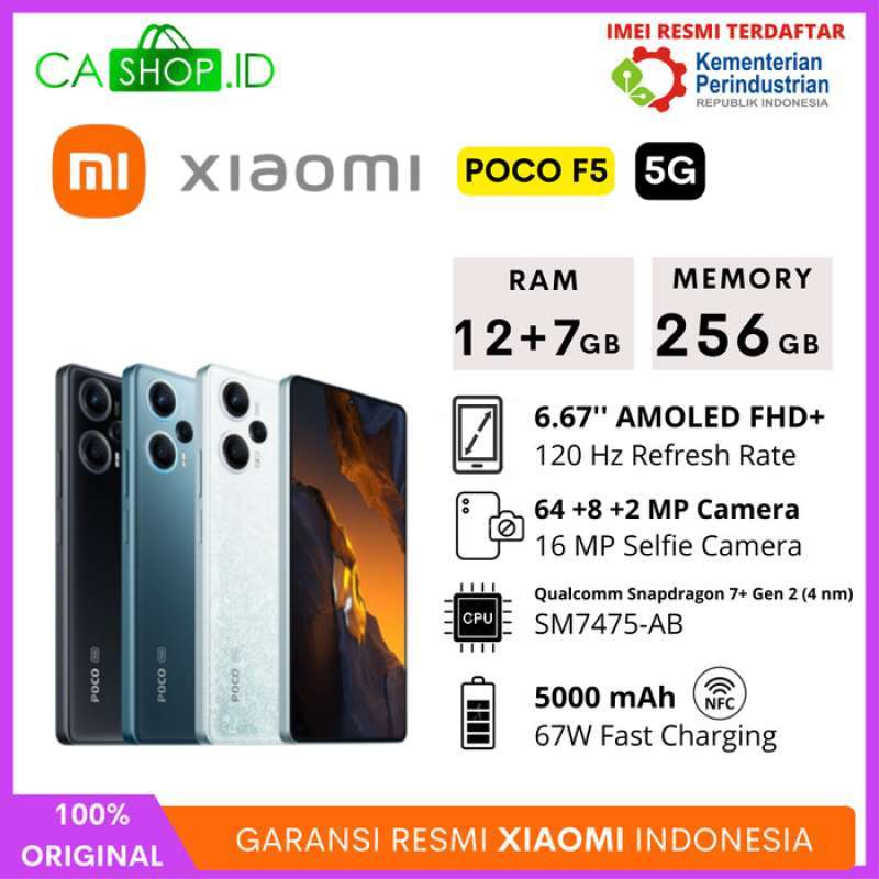 Jual Xiaomi Poco F5 5G NFC - 8/256GB + 12/256GB New Original Garansi ...